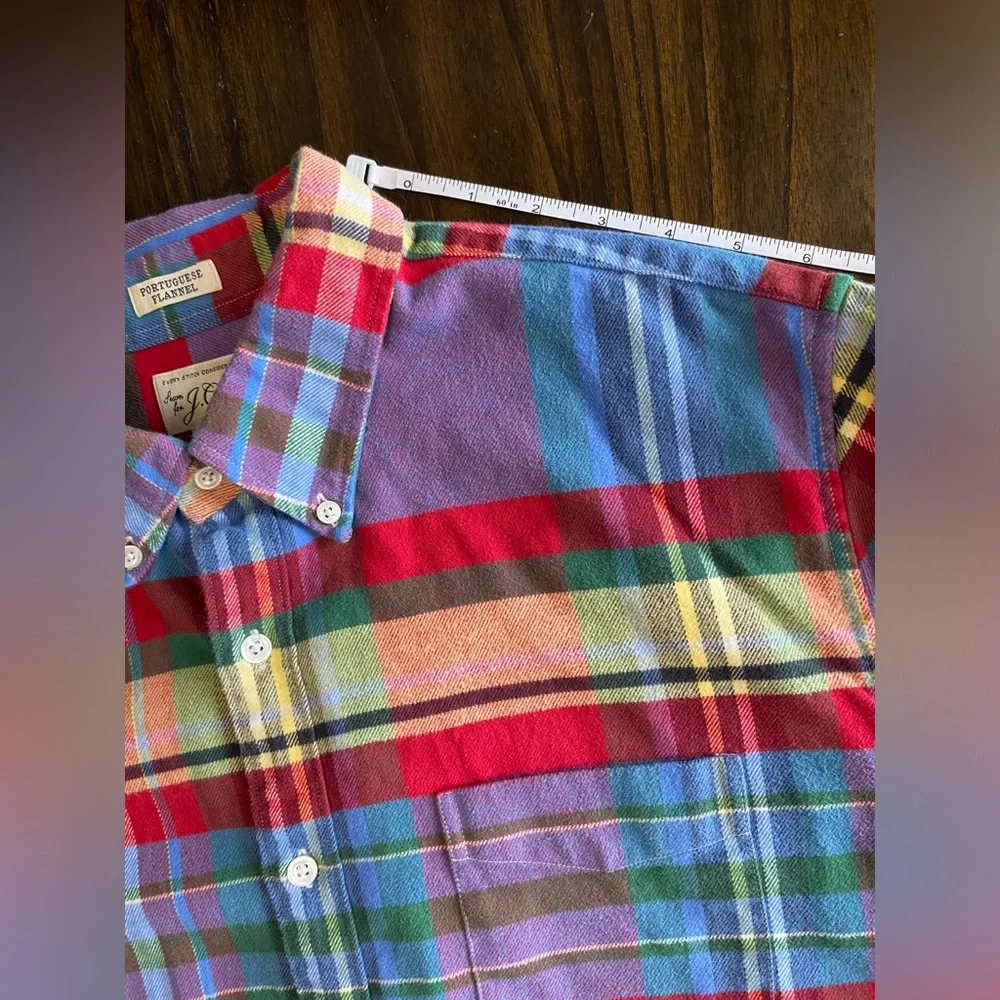 J.Crew x Portuguese Flannel Multicolor Plaid Button-Down Shirt XL